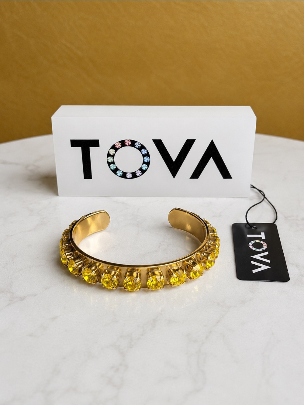 TOVA NYON Cuff Gold Cuff Bracelet
Yellow stones
